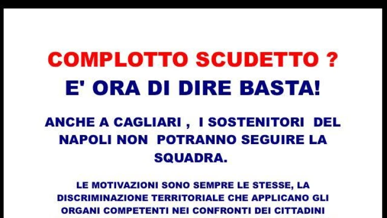 Trasferte vietate ai tifosi del Napoli: la Curva A protesta con un volantino