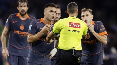 Napoli-Inter, chi è Daniele Bindoni, l’assistente di Mariani che ha “deciso” il rigore per il Napoli