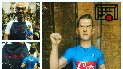 Milik, il maestro Ferrigno realizza la statuetta presepiale