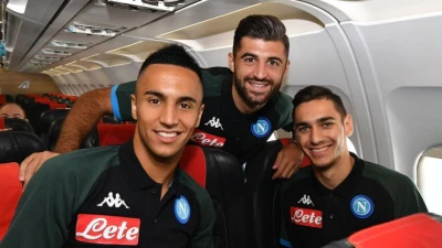 FOTO - Napoli in partenza per Belgrado